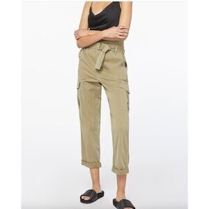 Frame Cargo Trouser Pants Green Khaki Size 27 Belted Safari Utility High Waist